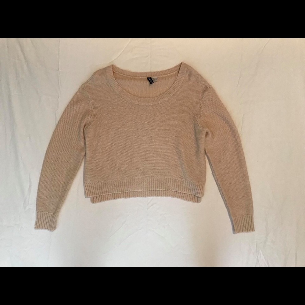 Cropped cream colored sweater